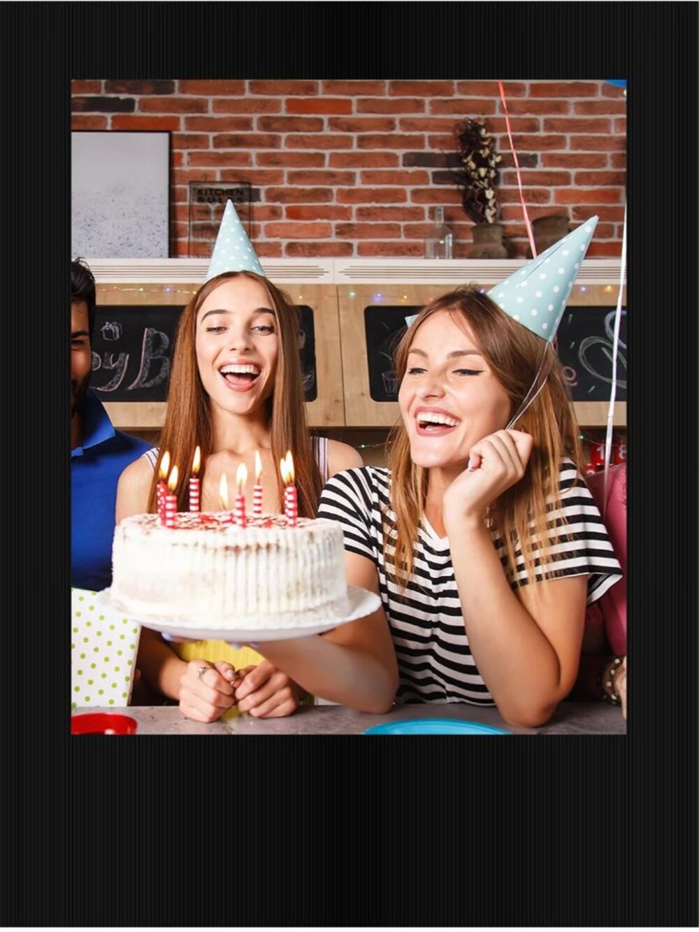 32 x 24 in Large Photo Booth Selfie Frame Props, Black Vertical